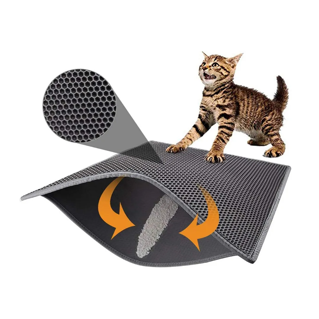 cat litter mat with textured surface